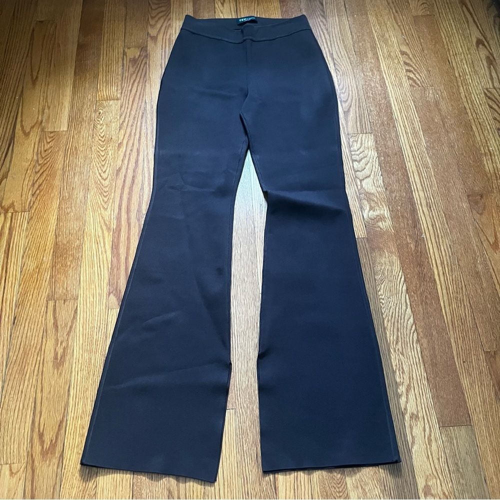 Aritzia brown baton high rise split hem flare pants size small